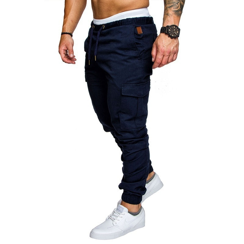 Casual Men Pants Fashion Big Pocket Hip Hop Harem Pants Outwear
