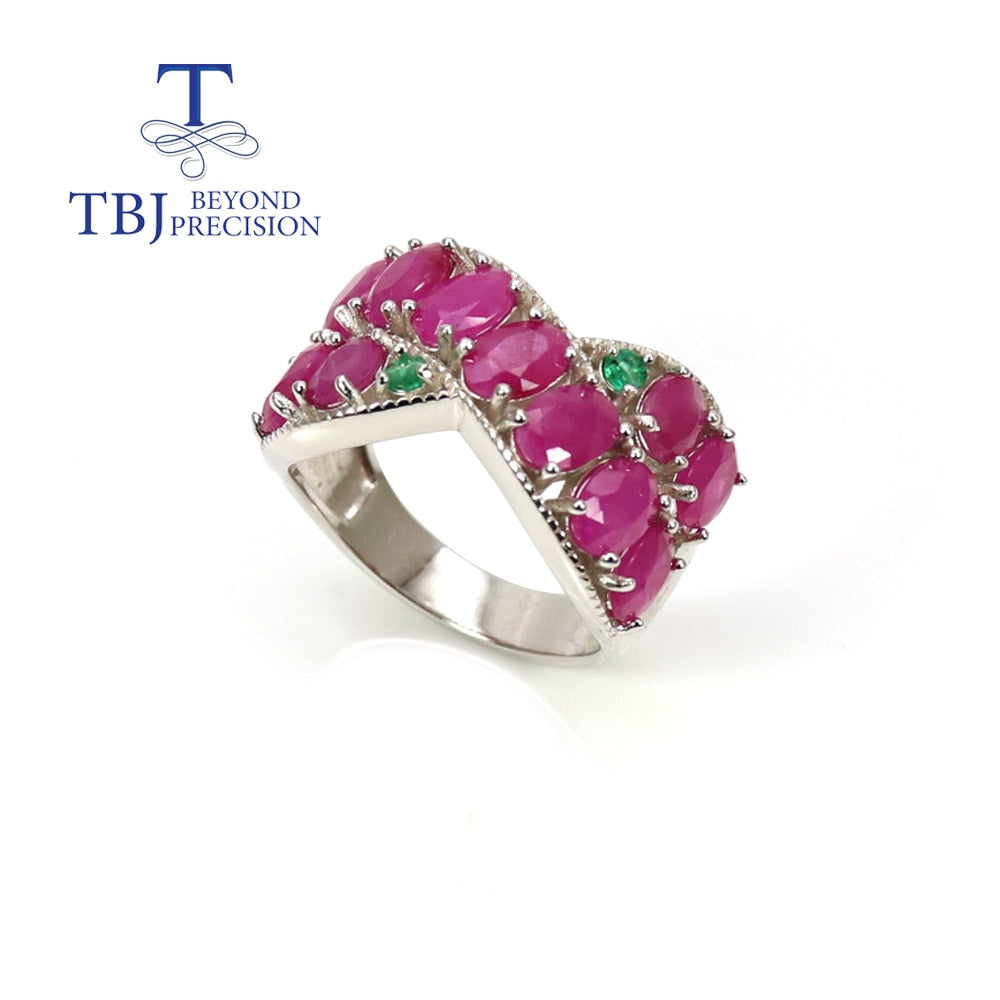 Natural gemstone Luxury africa Ruby Ring 925 Sterling Silver Women fine