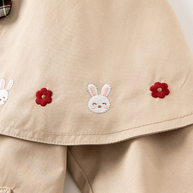 Khaki Cute Girls Coat Spring Autumn Kids Children Clothing