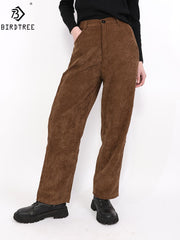 Women Casual Loose Corduroy Wide Leg Pants Fashion Full Length Trousers