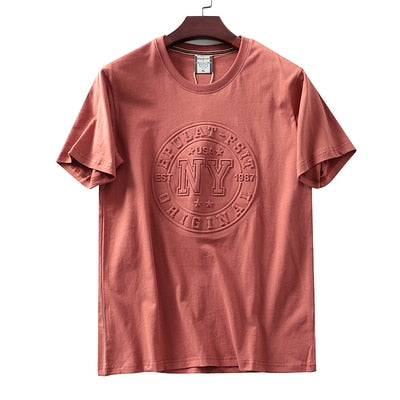 Summer New Short Sleeve O-neck 3D Letter Printed T-shirt Men