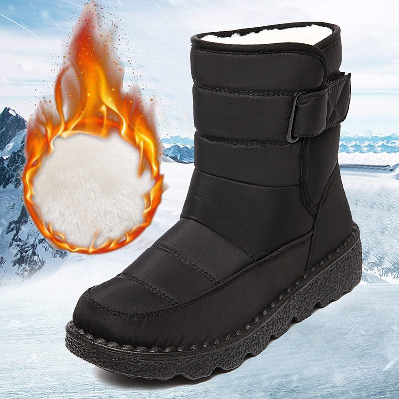 Non Slip Waterproof Snow Boots for Women Thick Plush Winter Ankle