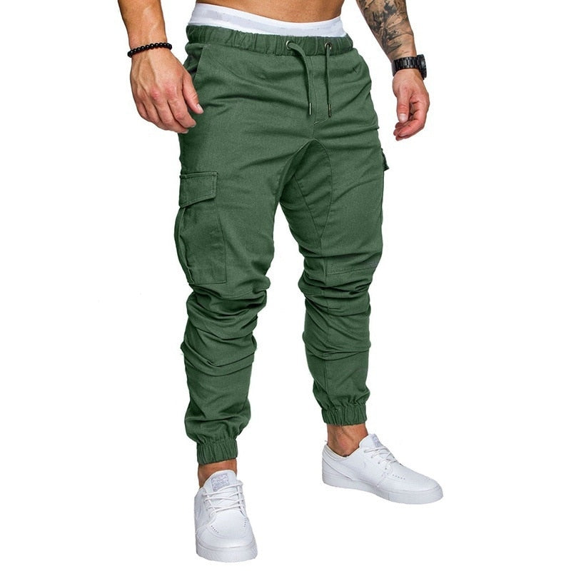 Casual Men Pants Fashion Big Pocket Hip Hop Harem Pants Outwear
