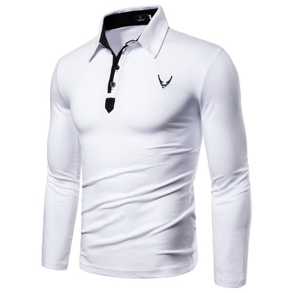 Polo Shirt Men Long Sleeve Casual Business Classic Embroidery Polo Homme