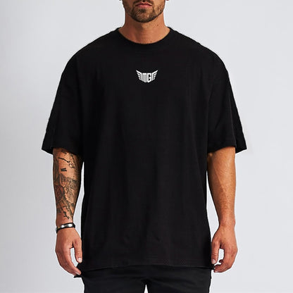 Oversized T-shirt Men Dropped Shoulder Short Sleeved T Shirt