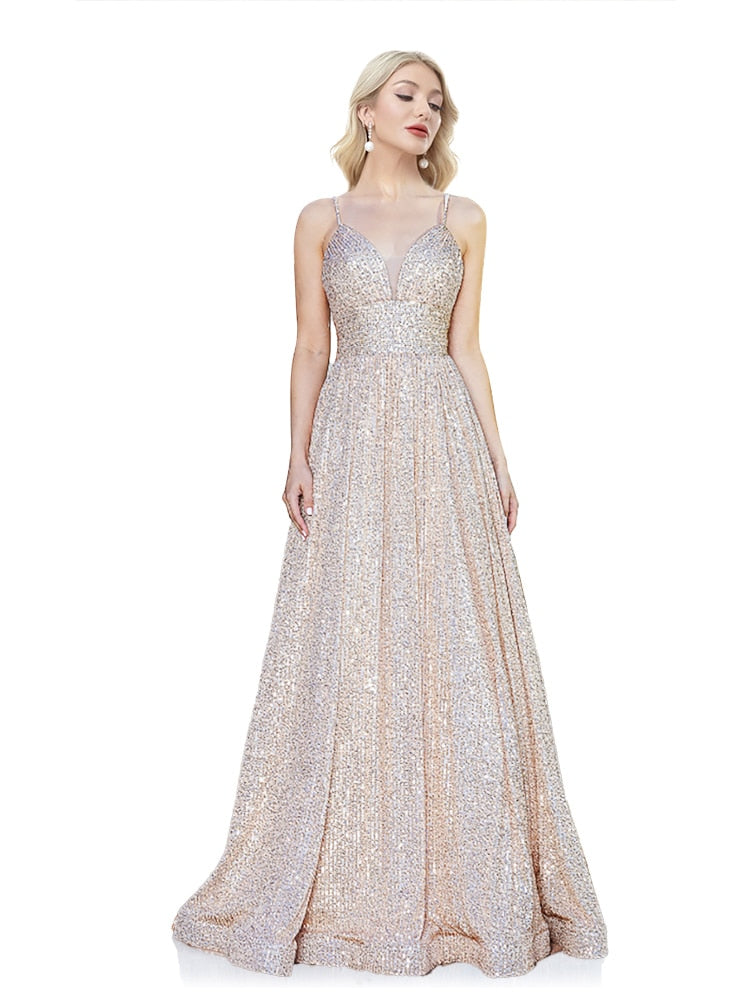 Evening wear Dresses: Long Mermaid Backless Formal Sequin