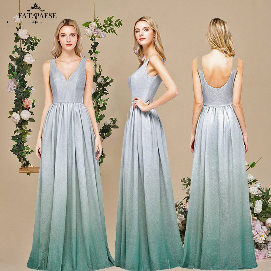 Homecoming Dresses: Formal Prom Dress Gradient Gradient V-Neck Dress