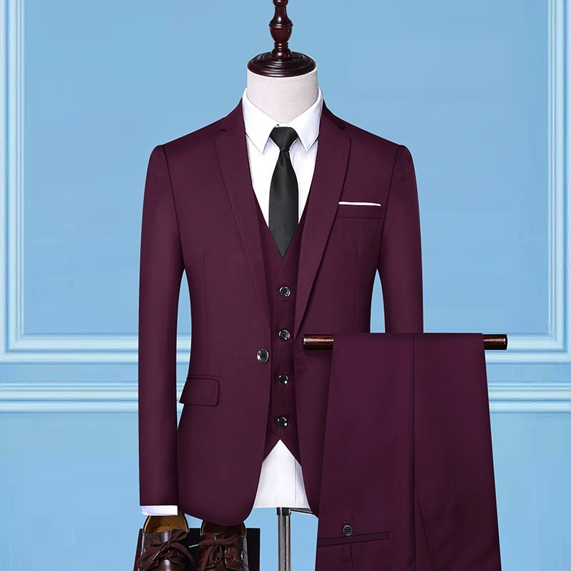 Tuxedo for Mens: Formal Business Wedding 3 Pieces Suit Set Male