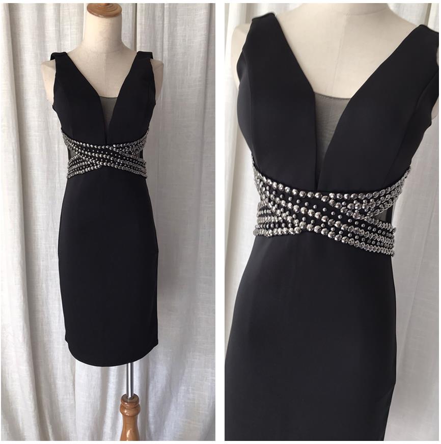 Homecoming Dresses: Prom Dresses Sheath Stretchy Evening Deep V Neck Party Girl
