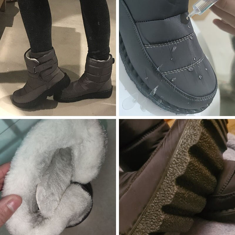 Non Slip Waterproof Snow Boots for Women Thick Plush Winter Ankle