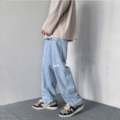 Men jeans Neutral Denim Trousers Loose Straight Men Jeans
