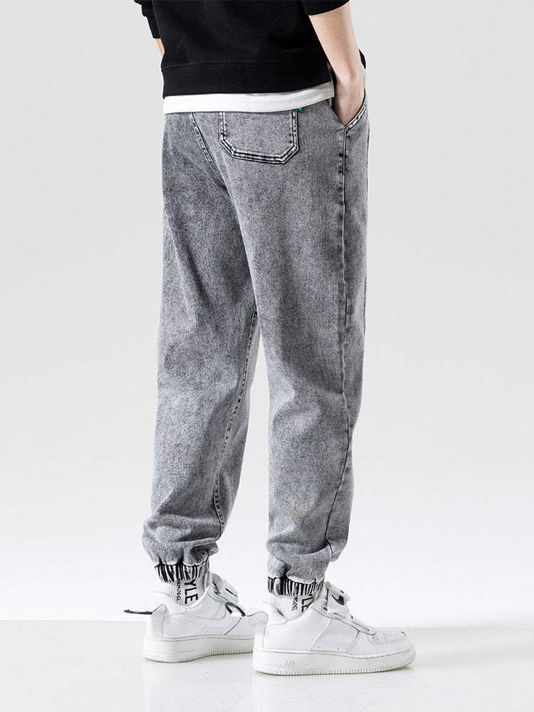 Spring Summer Black Blue Baggy Jeans Men Streetwear Denim Joggers Casual