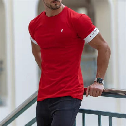 T-shirt Men Short sleeve T-shirt Casual Slim t shirt Male Fitness Bodybuilding