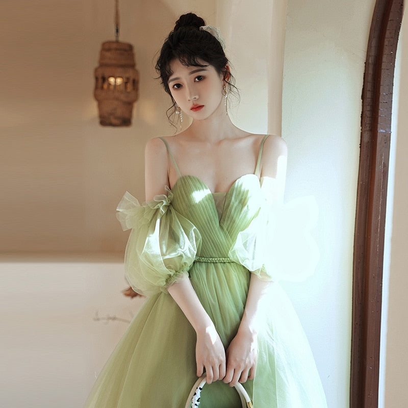 Homecoming Dresses: Mint Green Short Prom Dress Spaghetti Strap Tiered Tulle