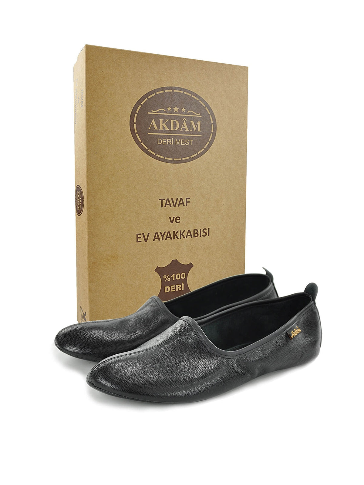 Genuine Halal Leather Shoes for Tawaf and Umrah or Home Black Shoe