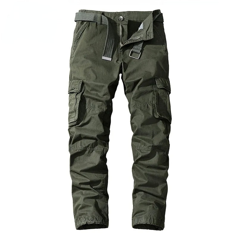 Men Military Trousers Casual Cotton Solid Color Cargo Pants Men Outdoor