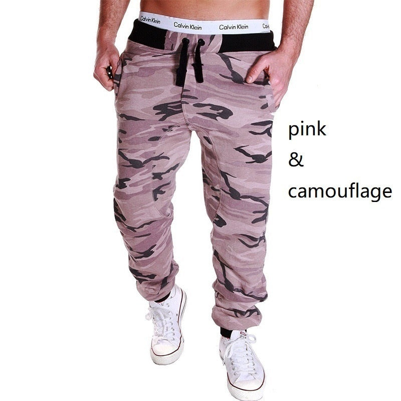 Sweatpants Men Camouflage Elasticity Military Cargo Pants Drawstring Multi