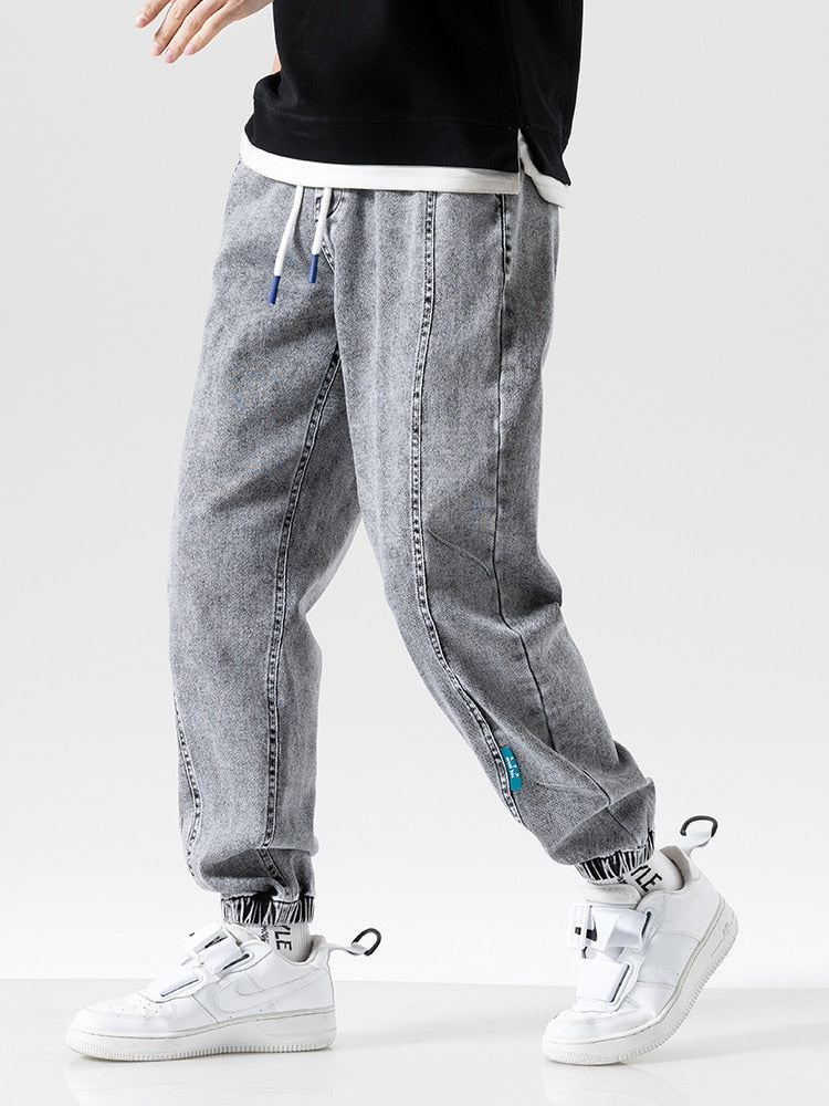 Spring Summer Black Blue Baggy Jeans Men Streetwear Denim Joggers Casual