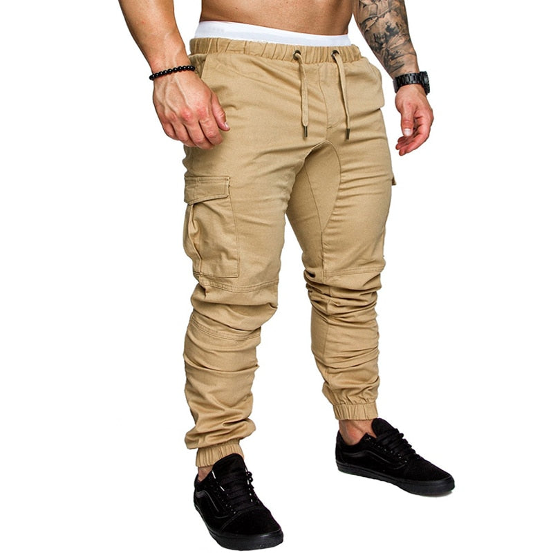 Casual Men Pants Fashion Big Pocket Hip Hop Harem Pants Outwear