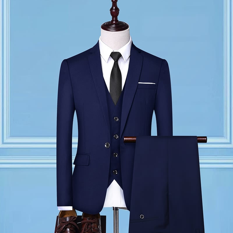 Tuxedo for Mens: Formal Business Wedding 3 Pieces Suit Set Male