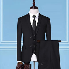 Formal Business Wedding 3 Pieces Suit Set Male Blazers Jacket Pants Vest