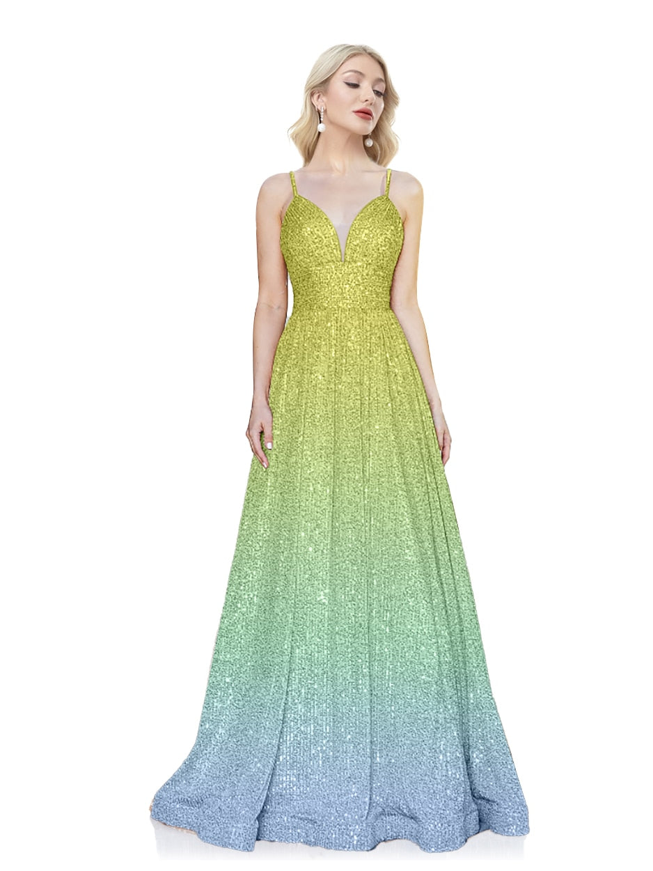 Evening wear Dresses: Elegant Green Red Evening Dress Formal Cocktail Gowns