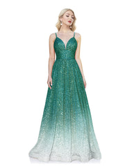 Evening wear Dresses: Elegant Green Red Evening Dress Formal Cocktail Gowns