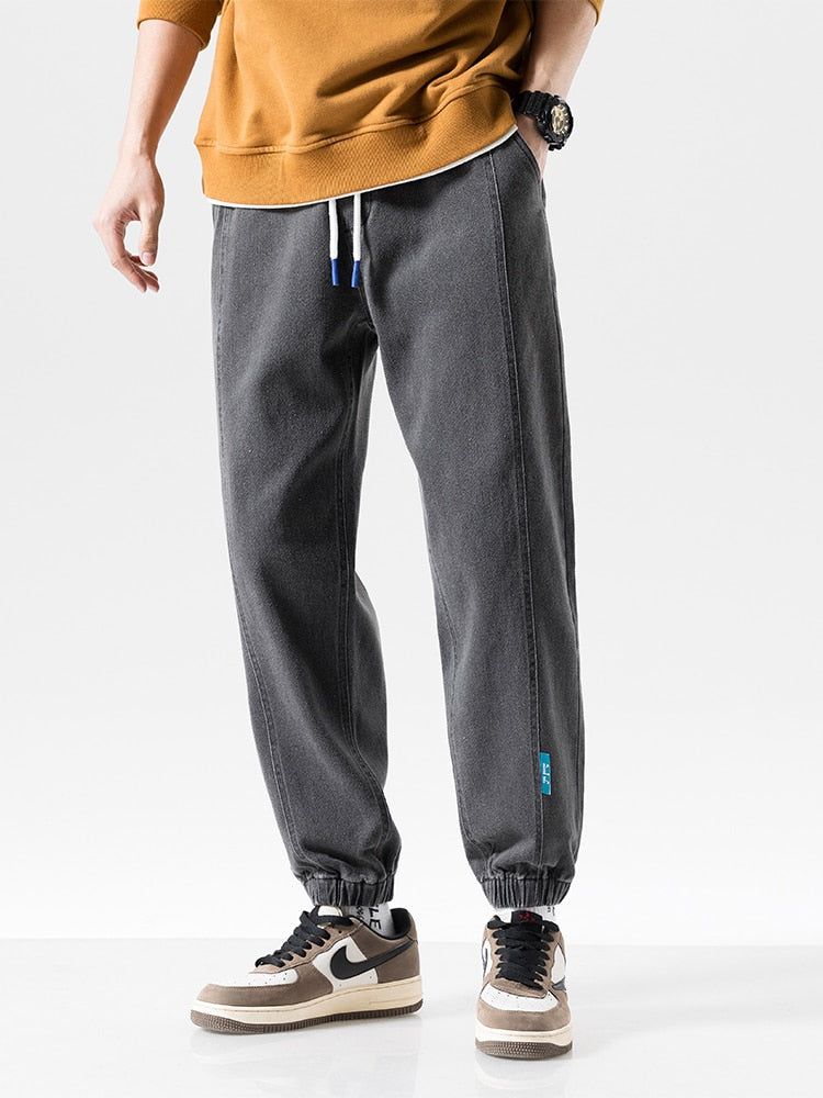 Spring Summer Black Blue Baggy Jeans Men Streetwear Denim Joggers Casual