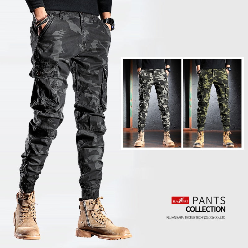 Men Fashion Oversized Camouflage Cargo Pants Outdoor
