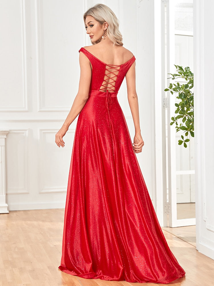 Evening wear Dresses: V-neck Evening Dress Vestido De Festa Evening Gowns Women