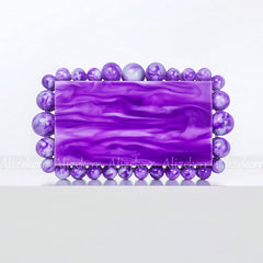 Women Clear Acrylic Box Evening Clutch Bags For Wedding Party Luxury Gold Foil