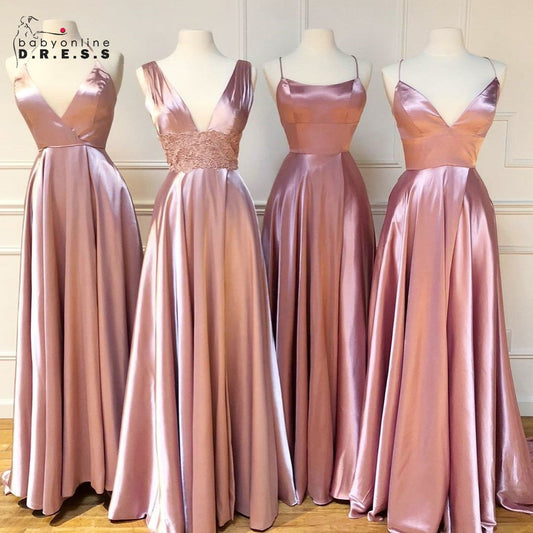 Homecoming Dresses: Prom Dress Satin A-line Gown with Strappy Lace Up Back