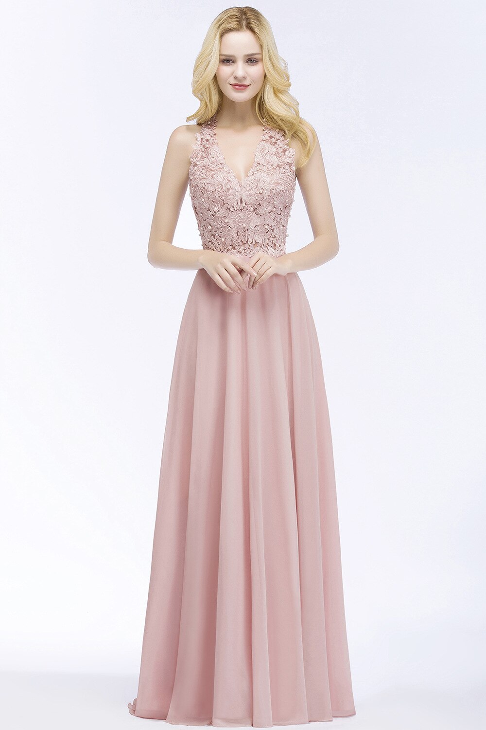 Homecoming Dresses: Prom Dress V Neckline Lace Appliques Crystal Stones Beads