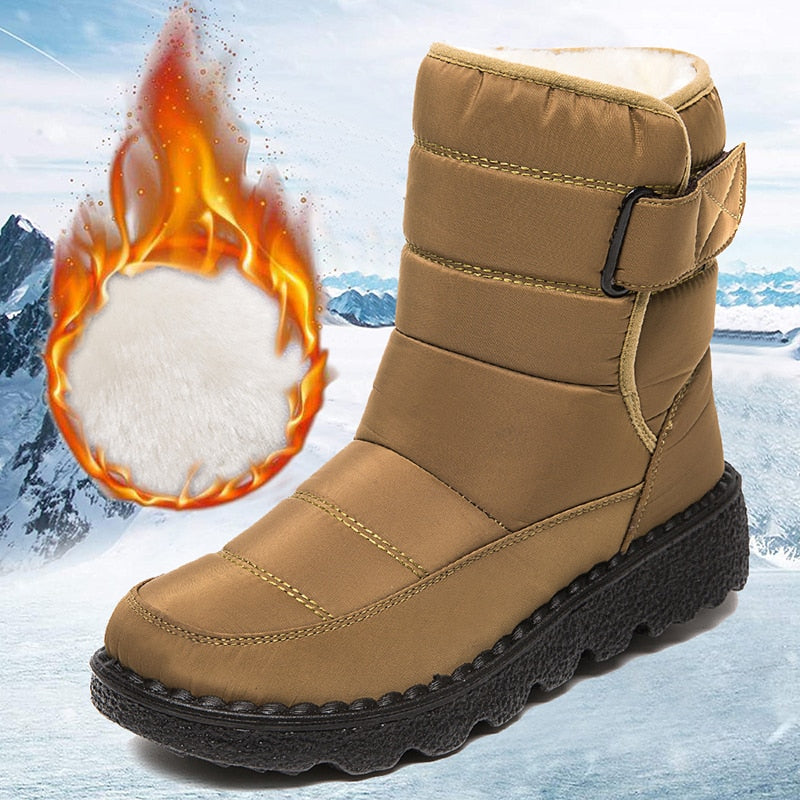 Non Slip Waterproof Snow Boots for Women Thick Plush Winter Ankle