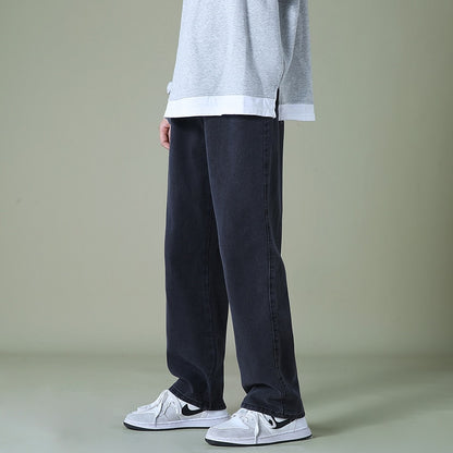 Spring Men Korean Fashion Blue Pink White Jeans Streetwear