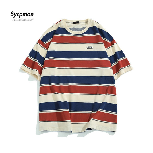 Main Striped Couples T-shirts For Men And Women In The Summer