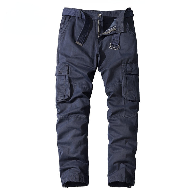 Men Military Trousers Casual Cotton Solid Color Cargo Pants Men Outdoor