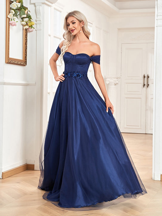 Evening wear Dresses: Tulle Off Shoulder Bodycon Ruched Formal