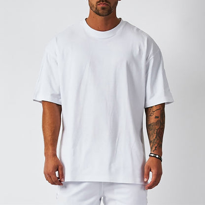 Mens Oversized Fit Short Sleeve T-shirt With Dropped Shoulder Loose Hip Hop