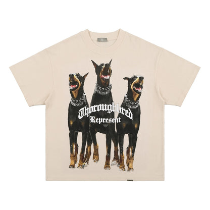 T-Shirt Men Summer Dog Letter Printed T Shirt