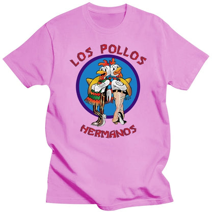 Men high quality t-shirt 100%cotton Breaking Bad LOS POLLOS Chicken