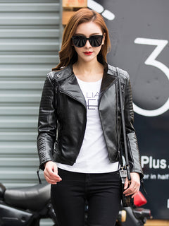 Spring Autumn Women Punk Leather Jacket PU Faux Leather Jackets