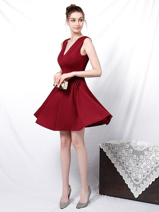 Homecoming Dresses: Double V-Neck Nightclub Femininity Elegant Celebrity Short