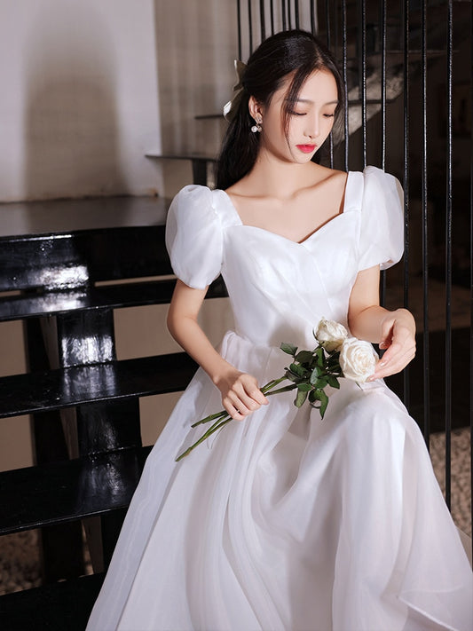 White Bridesmaid Dresses: ivory lady girl women princess banquet wedding bridal
