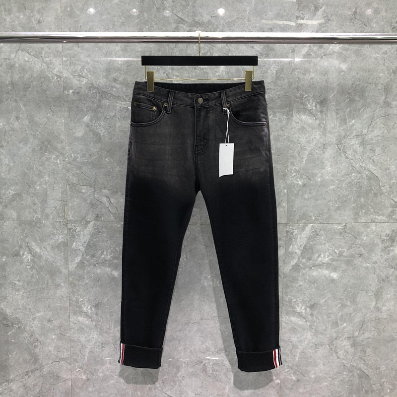 TB THOM Soft Jeans Mid Waist Men&#39;s Denim Streetwear