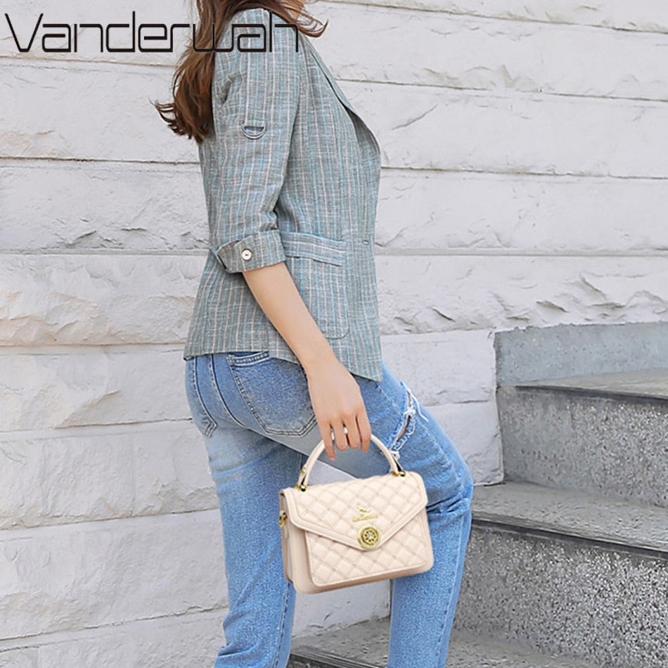 Luxury Women 3 Layers Handbags High Quality Designer Soft Leather Crossbody