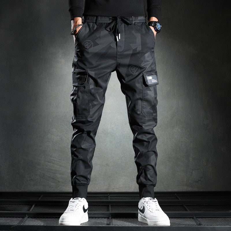 Sweatpants Men Camouflage Elasticity Military Cargo Pants Drawstring Multi