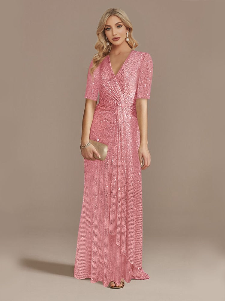 Evening wear Dresses: V-Neck Evening Dresses Women Party Maxi Dress