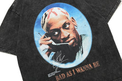 Men T-shirt Punk Streetwear Dennis Rodman Print T-shirt