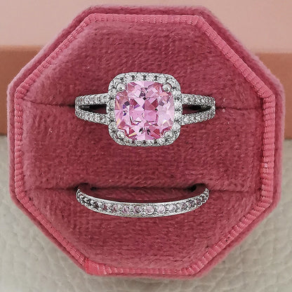 silver color bride Wedding Ring Set for Women Bride Engagement Fashion